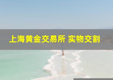 上海黄金交易所 实物交割